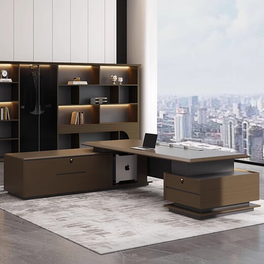 Yuehui high-end CEO boss desk office desk and chair combination modern light luxury chairman leadership office desk executive desk 1.8 meters boss desk