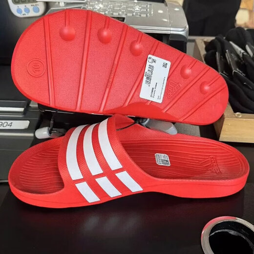 Adidas (adidas) men and women's simultaneous sandals ADILETTE AQUA comfortable EVA sole non-slip wear-resistant beach sports slippers G15886 red 46 (285mm)