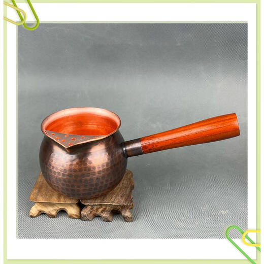 纯铜罐罐茶壶甘肃罐罐煮茶器紫铜公道杯手工加厚煮茶烤茶罐罐茶 550毫升紫铜带盖带过滤底9厘米  0ml