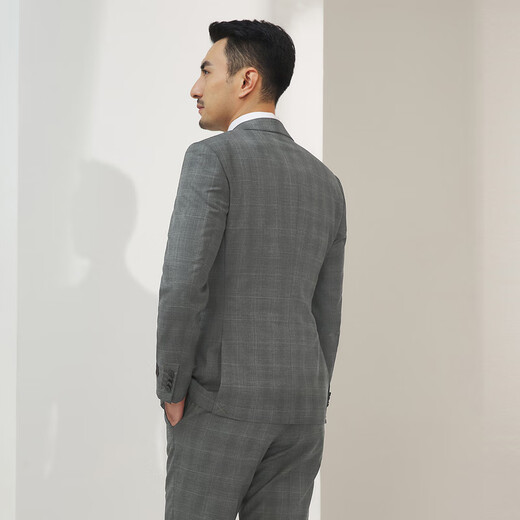 雅戈尔（YOUNGOR）西服男657款修身商务西服羊毛高端系列精品新品商场同款 中灰 S 165/88A