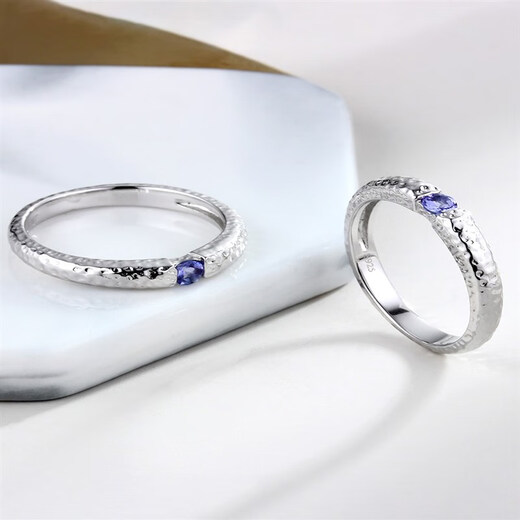 Miyan stone pattern ring tanzanite male and female couple ring closed crystal sapphire niche original design No. 17 No. 10