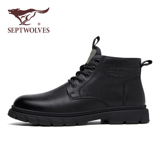 Sieben Wölfe Herrenschuhe Martin Boots Herren Sommer Neue nicht rutschfeste Kleidung-resistente High-Top-Lederschuhe Britisch-Stil BRITISCHE KOWNEHIDE OUDER OUDER AUSBEHALTSUSSUSSCHUS