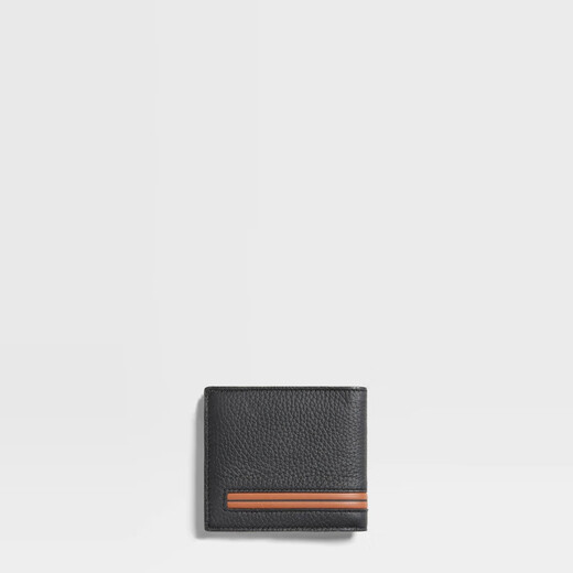 Zegna [Geschenk] Jenia -Tasche Schwarzer Hirschhaut Brieftasche schwarz eine Größe