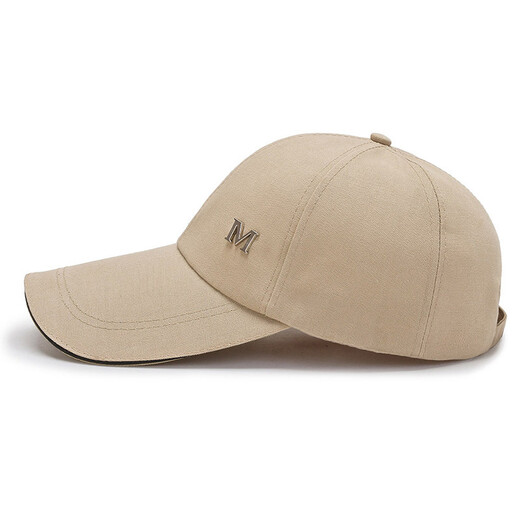 Kissed Baseball Cap Men's Spring and Autumn M Iron Label Large Brim Peaked Cap Sun Protection Sports Leisure Simple Fishing Sun Hat Khaki One Size