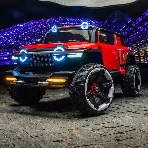 
Weini children's electric car, children's four-wheel pickup truck, off-road vehicle, boys and girls can sit on remote control toy car, large children's car, light gray + 14A super battery + soft seat + hard wheel, 775 dual-wheel drive large motor + Bluetooth music