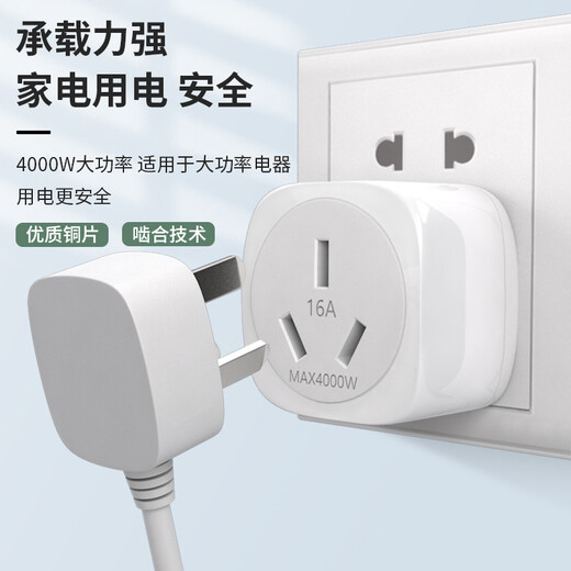 以琛定制4000W大功率10a转16a集成灶热水器空调烤箱电源插座转换器 10转16A【1个装】