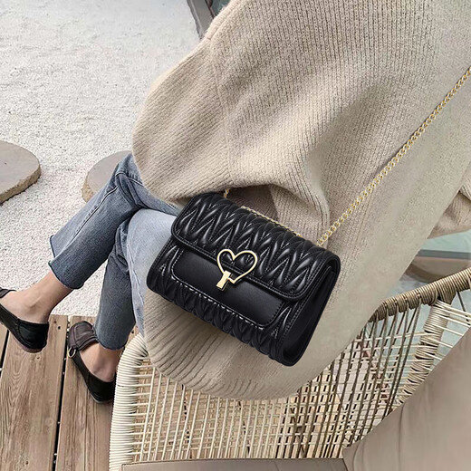 Enlike international luxury brand crossbody new genuine leather chain bag versatile and popular high-end fashion one-shoulder small square bag bag off-white [gift box]