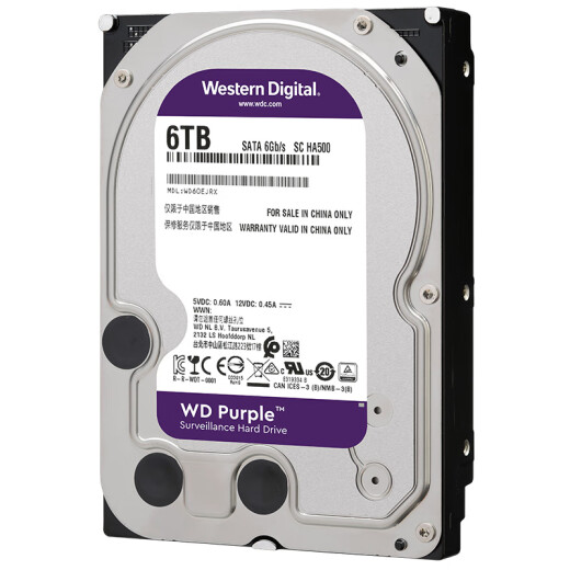 Western Digital Surveillance Grade Hard Drive WDPurple Western Digital Purple Disk 6TB64MBSATACMR (WD60EJRX)