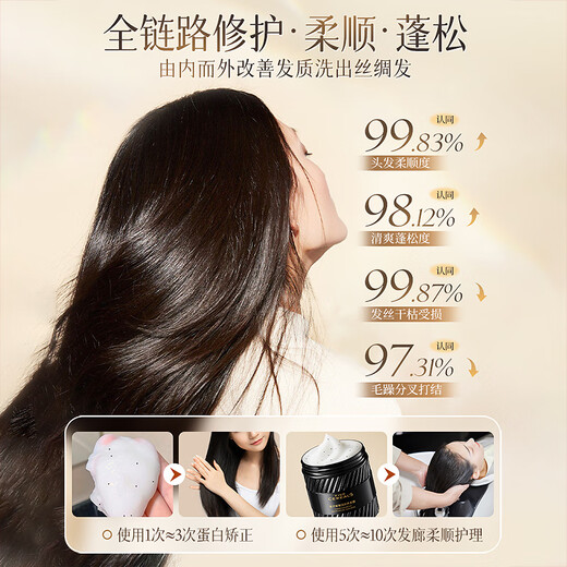 Korean herbal grain caviar hair mask 500g repairs and repairs to improve frizz, dryness, hydration, smooth and supple hair conditioner, protein-free steaming