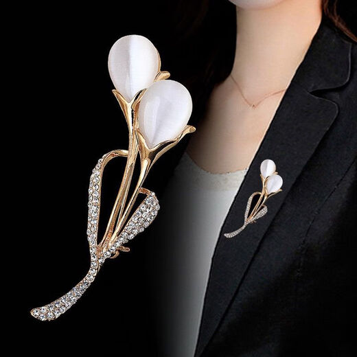 Hualiuyi Brooch Women's Luxurious Temperament Exquisite Pin Suit New Trendy Design Clothes Accessories Corsage Main Image - Purple