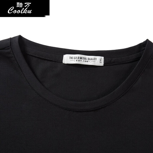 
Coolku (coolku) large-size men's printed short-sleeved T-shirt for men with fat plus size loose fat man summer large-size T-shirt trend T6172 black M