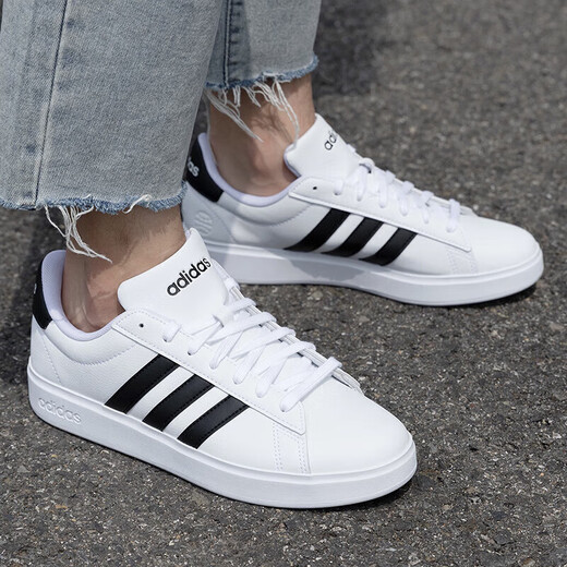 Adidas offizielle Herrenschuhe Neues Leder Leichtes Top bequemer Freizeitschuhe modische vielseitige Brettschuhe Jugend-Runde Sportschuhe GW9195/Drei Streifen heben die Marke 39 hervor [empfohlene Fußlänge 24 cm]