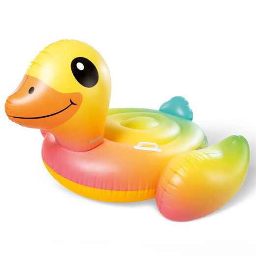 FINTEX57556 little yellow duck adult water inflatable mount children's toy inflatable toy gift floating row floating bed thickened swimming ring