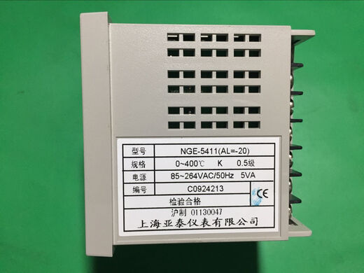 NGE-5411上海亚泰仪表温控器NGE-5000 5421 5021 5412 5012正 侧面型号NGE-5412 K 400度