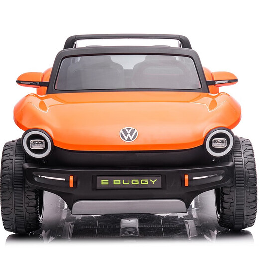 Together with Beetle Volkswagen two-seater children's electric car, baby's four-wheel four-wheel drive toy car can sit on adults' stroller lithium battery, green grass, double leather seat + 3 hours of battery life