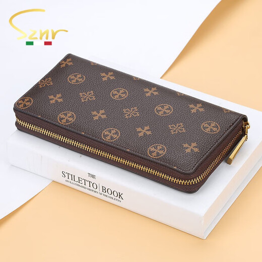 SZNR NEU NEU CASISSBUCH LANGE Reißverschluss Brieftasche Herren große Kapazität Multifunktionaler Männerkupplungsbeutel Modetrendy Brieftasche Brown 21 cm*2 cm*11 cm