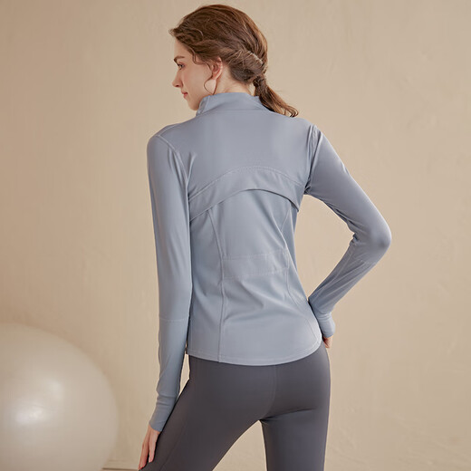 LULULOMDDW Yoga Jacket Women's Slim Tight Stand-up Collar Quick-Drying Long-Sleeved Sports Top Autumn and Winter Pilates Cycling Fitness Wear for Women Jiangqie Purple S Recommendation 95Jin Jin is equal to less than 0.5kg