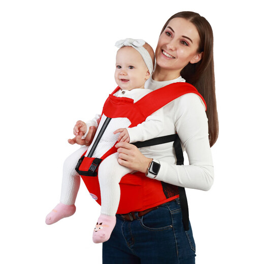 One-piece baby strap baby waist stool lightweight, four seasons multi-function front-held front and rear dual-purpose summer baby-carrying artifact light blue
