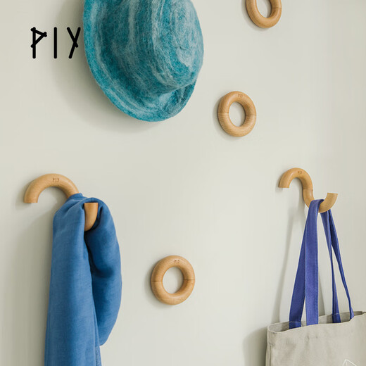 PIY donut coat hook wall-mounted wall rear shelf row hook entrance hook wall simple bedroom coat hook donut coat hook (3 pieces) outer diameter 90*inner diameter 50*thickness 20
