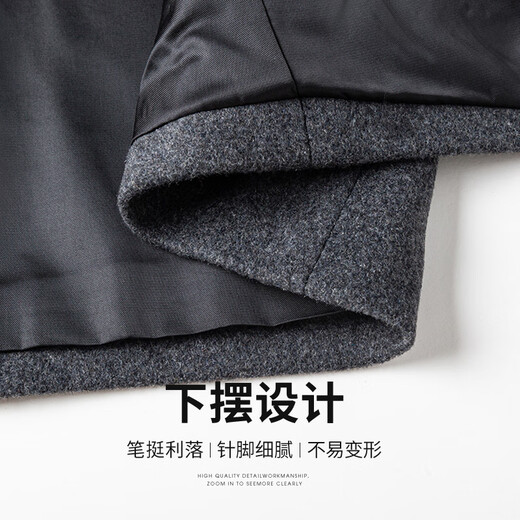 SHANSHAN Shanshan Wool Suit Jacket Men's Spring and Autumn New Warm Easy-Care Jacket Business Commuting Workplace Top Men Black L /175 Recommended 115-135 Jin Jin equals 0.5 kg