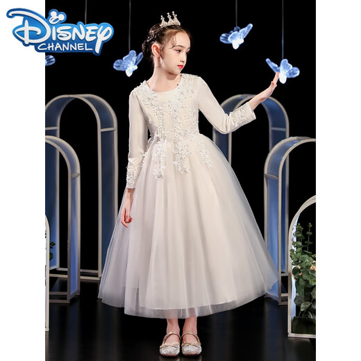 Disney (Disney) Mädchenkleid Geburtstag Kinderklavier Performance Kleid Mädchen High-End-Kinderhochzeit Abendkleid Prinzessin Rock Gastgeber 683 Burgundy Net Sleeves [+ Crown] 160 cm