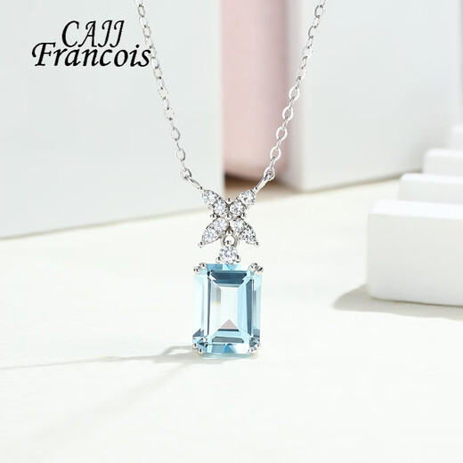 OIDSG 15 carat pendant female colored gemstone jewelry inlaid gemstone necklace gift gift aquamarine necklace