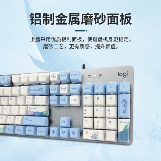 
Logitech K845 mechanical keyboard Gaming keyboard Office keyboard Wired full-size office and home backlight e-sports chicken-eating keyboard K845-Red axis-Whale Lost