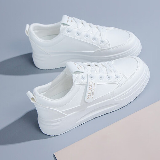 Wei Guangli, new style of small white shoes for women, sports and casual shoes for women, versatile students' street photography fashion trendy shoes, casual shoes QR03 white [size 38]
