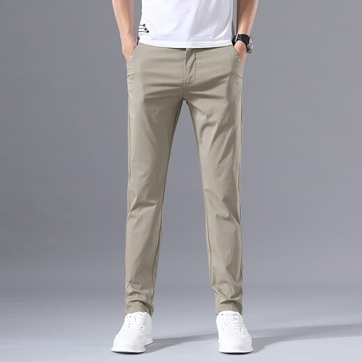 
BPZ casual pants men's summer thin elastic strap elastic trousers small feet pants fashionable slim pants men's pants 9118 khaki + 9118 light green 32 size suitable for weight 1355 Jin [Jin equals 0.5 kg]-145 Jin [Jin equals 0.5 kg]