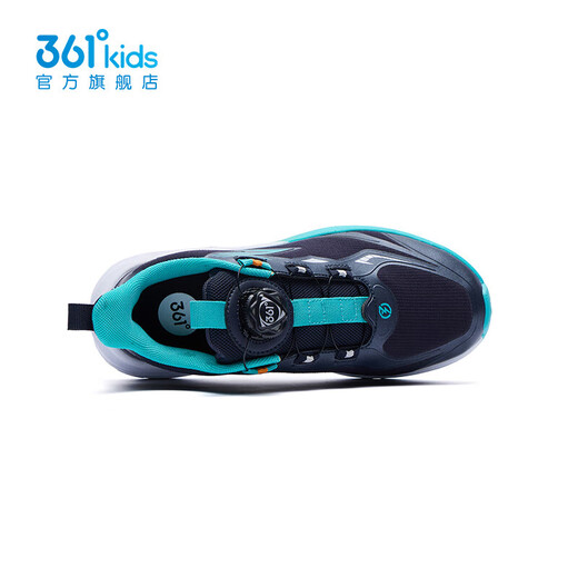 361 Yuscreen Technology 3.0 Children's Running Shoes 2025 Four Seasons New Water-Repellent Sports Shoes for Boys and Girls Rainscreen Third Generation Dark Stone Blue/Time Green 37