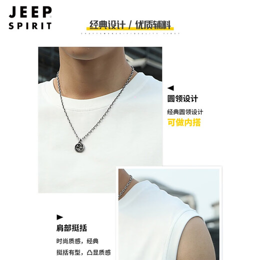Jeep Spirit Vest Herren Sommer dünne lose Baumwollweste ärmelloses Breasted Top Trendy Marke Schlitz Sport Sweatshirt 1105 White M.
