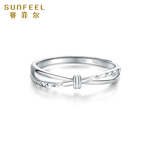 Safir platinum ring women's pt950 knot ring geometric line women's ring live ring for birthday gift, about 2.55 grams