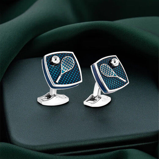 
TATEOSSIAN British tennis racket cufflinks men's French shirt cuffs nails light luxury gifts for holiday birthday gifts for boyfriends Tennis racket cufflinks - black (spot)
