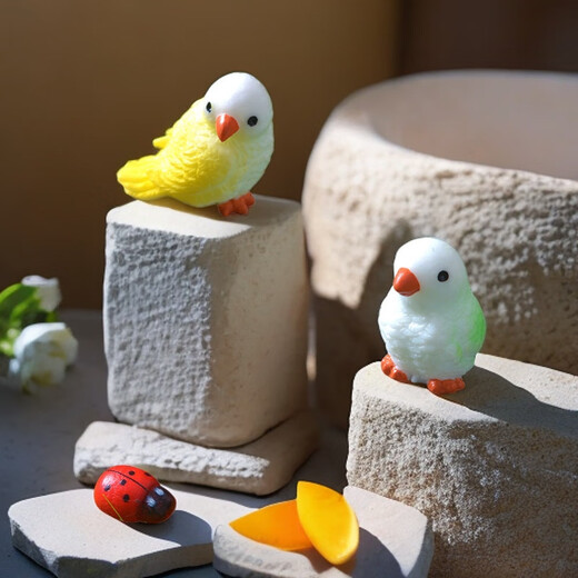Cartoon cute mini parrot micro landscape gardening potted ornaments blind box mini parrot set of 4