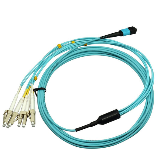 辉宏时代 光纤跳线MPO-MPO/LC/FC8芯12芯24芯OM4万兆多模40G/100G/200G/400G一分四光模块跳纤MTP集束光缆 MPO-LC8芯（OM3） 1米
