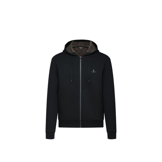 Biyinlefen Warm and Soft Autumn Men's Fashionable Casual Jacket Tops Comfortable and Sturdy Hooded Wool Jacket Men 07 Black L /105