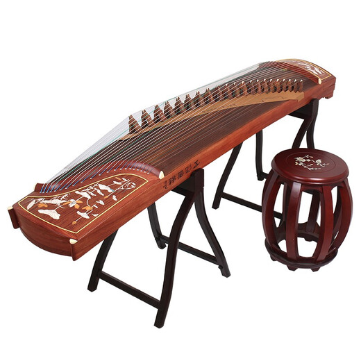 Brand Dunhuang Dunhuang Guzheng 694l Serie de caoba de la caoba Talling Test Performance Test Guzheng Instrumento musical Shanghai Instrumento musical Factory 694L Patrón de loto (conjunto completo de accesorios)