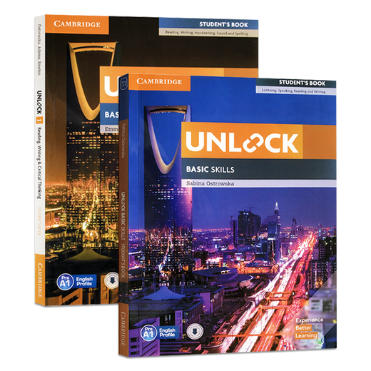 原版进口新版剑桥Unlock英语教材Reading Writing& Listening Speaking阅读写作+听力口语2册套装12345预备级 预备级（阅读写作+听力口语）