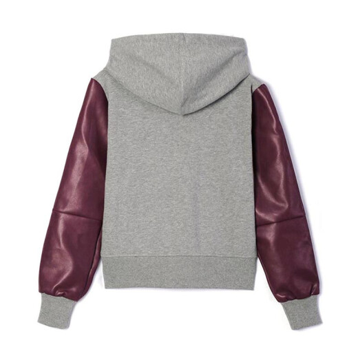 GAP flagship store women's patchwork baseball uniform sweatshirt cardigan 444562 2018 new winter wear women's hooded logo jacket burgundy S