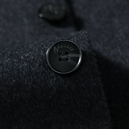 
Fazeya Hengyuanxiang Zhongshan suit stand collar suit men's short wool coat men's slim business casual dad suit black 170/88A