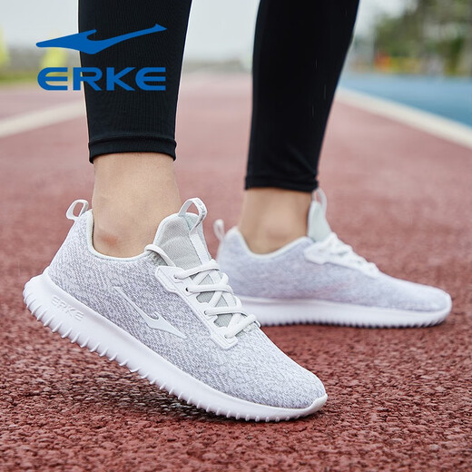 Мужская обувь Hongxing Erke (ERKE) 2026, новинка осени и зимы, плюс бархатные теплые кроссовки, мужская повседневная обувь с дышащей сеткой, спортивная обувь на мягкой подошве Erke белого цвета (модель с сеткой) 3291 40