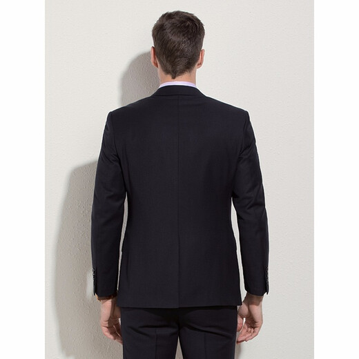 Langdeng suit suit men's business attire autumn business interview formal wear youth slim host groom groom wedding men's dress black standard version A 52 size top - optional pants size no 38