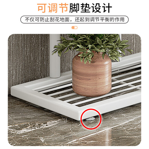 Solno Blumenständer mehrschichtige Klappboden im Innenhause Balkon dekorativen Blumenständer Schmiedeeisen Wohnzimmer Innenhof Einfaches Sukkulpfmittel Rack Weiß H916 (6 Töpfe verbesserte Version)