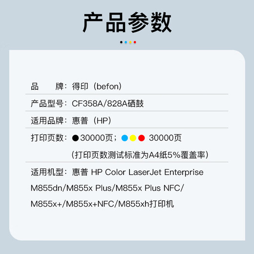 Deyin CF358A imaging drum four-color set HP828A photosensitive drum suitable for HP 827A/826A toner cartridge M855DN M855XH M880z M880z+Print Powder Cartridge Ink Cartridge