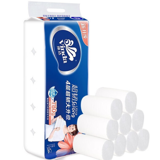 Vida ultra-tough coreless roll toilet paper towel 4 layers 78g single lift 10 rolls household toilet paper roll