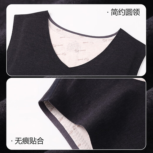 Xue Qianman wool thermal vest for men in autumn and winter, seamless antibacterial base layer, thickened and warm, slim sleeveless waistcoat for men