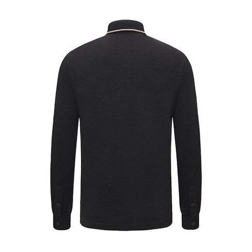 Navigare Italian dinghy pure cotton long-sleeved POLO shirt for men in autumn machine washable bottoming shirt simple stretch long T-shirt black L /50