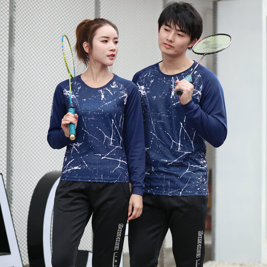 Saishiwei Saishiwei Badminton Anzug Männer und Frauen Herbst- und Winter langärmeliges T-Shirt Top Sportswear Atmungsfreie Schweißanzug Hosen 3892a rote langärmlige m