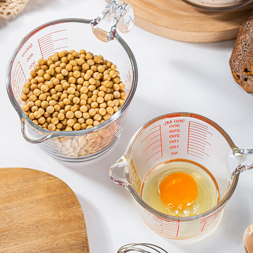 Meal General Glass Measuring Cup with Scale Thickened Measuring Cup Glass Bowl High Temperature Resistant Egg Beating Cup Milk Cup with Handle 500ml