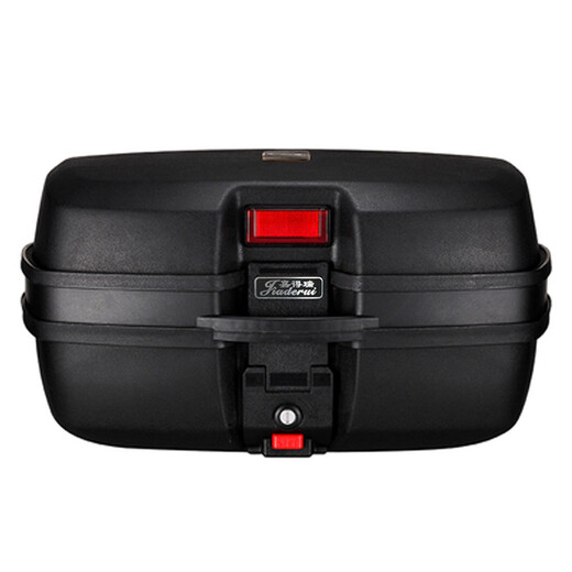 Garderi Motorcycle Trunk Koffer Schnellverschluss Pedal Electric Battery Vehicle Tool Box Universal Extra-Large Storage Back Box 698 Black 45L mit LED-Licht